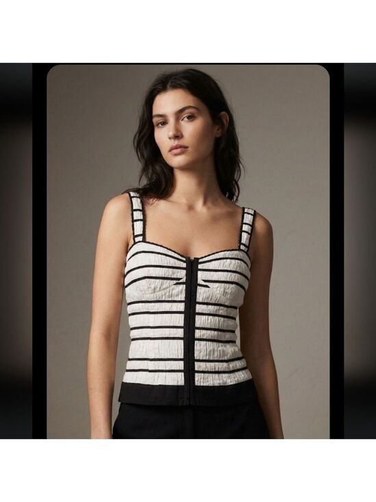 INC International Concepts Tops - INC International Concepts Black White Striped Camisole